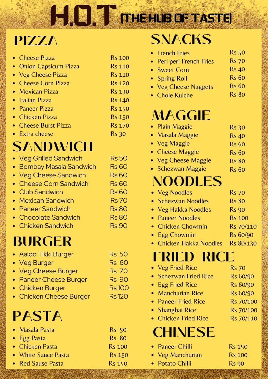 H.O.T Menu - Page 1